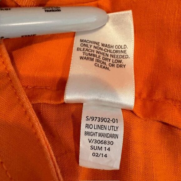 Banana Republic Rio Linen Blend Shorts Bright Mandarin Orange Size 0 - Picture 8 of 14